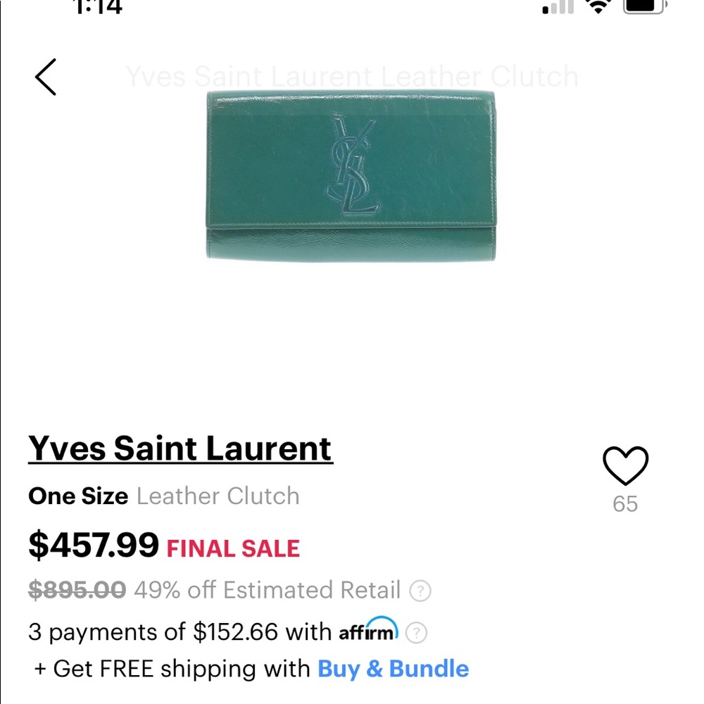 YSL teal clutch!